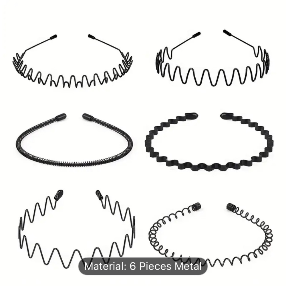 🆓FREE! WITH ANY PURCHASE 6 pieces Non-Slip Metal Headbands - Fashionable Wave